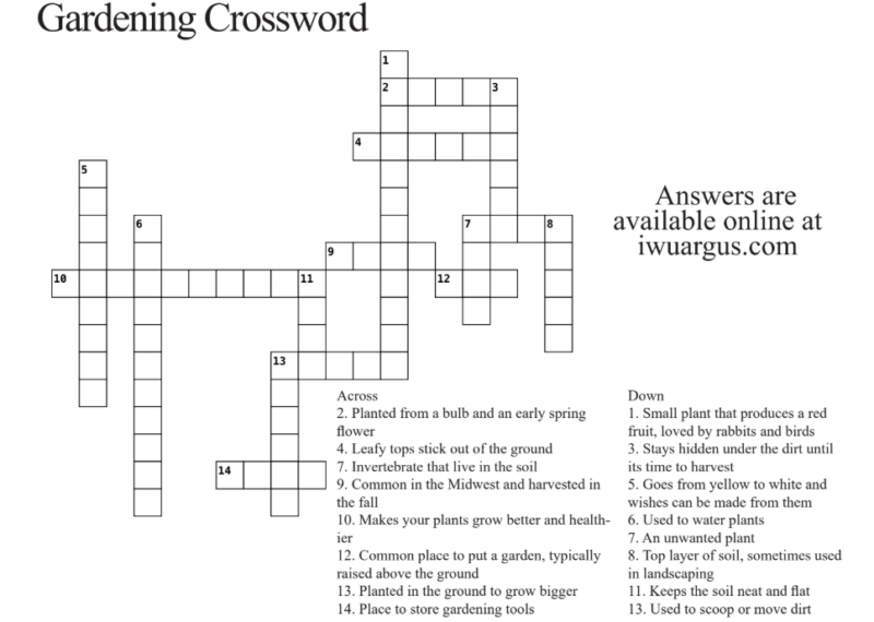 Gardening Crossword